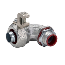 1-1/4 Inch 90 Degree Liquidtight Connector With 14-4 Lug Malleable 494SGR (Pack of 10)