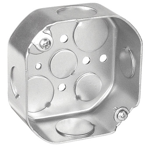 4 Inch Octagon Box 1-1/2 Inch Deep 1/2 And 3/4 Knockouts 54151-S (Pack of 100)