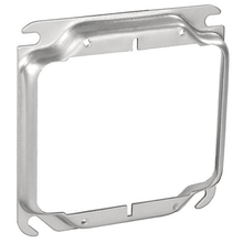 4 Inch Square Two Gang Device Ring 1/2 Inch Raised Stainless Steel 52C17-SS (pack of 50)