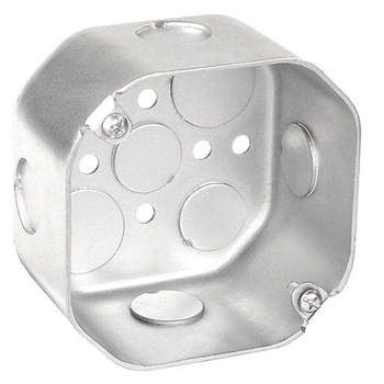 Caja octogonal de 4 pulgadas, 2-1/8 pulgadas de profundidad, orificios de 1/2 pulgada, 54171-1/2 (paquete de 65)