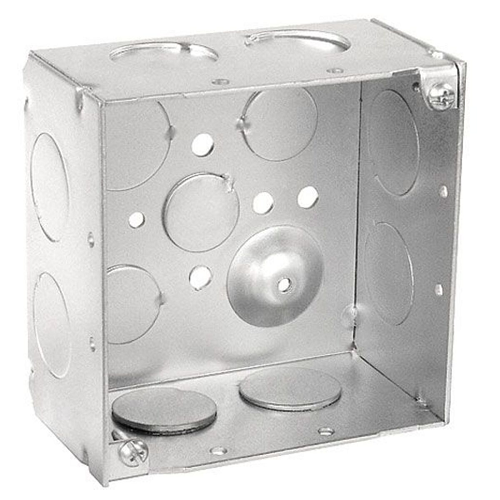 4 Inch Square Box 2-1/8 Inch Deep Welded With Conduit Knockouts 52171-3/4 (pack of 100)