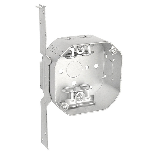 4 Inch Octagon Box 1-1/2 Inch Deep Flat Vertical Bracket Box Clamps 54151-FBX (Pack of 50)
