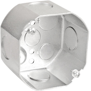 Caja octogonal de 4 pulgadas, 2-1/8 de profundidad, orificio perforado de 3/4 de pulgada, 54171-3/4 (paquete de 125)