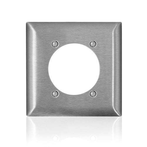 2 Gang Wallplate 2.15 Diameter Opening Wallplate C Series Stainless Steel SS703-40