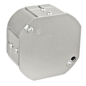 Caja de empalme abierta octagonal de 4 pulgadas, 2-1/8 pulgadas de profundidad, 8 ranuras laterales y 4 conectores no metálicos 54171-OPR (paquete de 25)