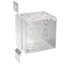 4 Inch Square 3-1/2 Inch Extra Deep Junction Box Flat Vertical Bracket Side Knockouts 52181-FS (pack of 30)