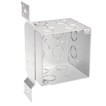 4 Inch Square 3-1/2 Inch Extra Deep Junction Box Flat Vertical Bracket Side Knockouts 52181-FS (pack of 30)