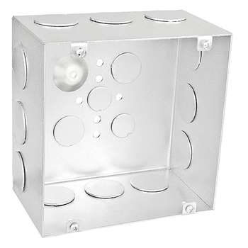 6 Square Junction Box 3-1/2 Inch Deep 1 Inch Knockouts 6350-1 (Pack of 20)