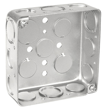 4 Inch Square Box 1-1/2 Inch Deep Welded With Conduit Knockouts 52151-SDR (pack of 100)
