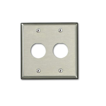2 Port Dual Gang Industrial Wallplate Stainless Steel D6710-2S2