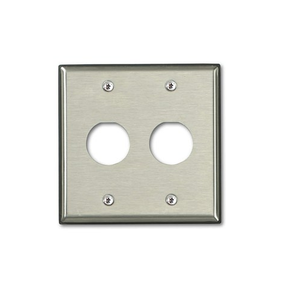 2 Port Dual Gang Industrial Wallplate Stainless Steel D6710-2S2