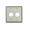 Leviton 2 Port Dual Gang Industrial Wallplate Stainless Steel D6710-2S2