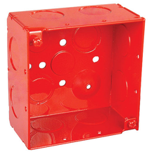 4 Inch Square Life Safety Box 2-1/8 Inch Deep Welded With Conduit Knockouts 52171-3/4RED (pack of 45)