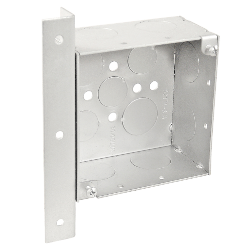 4 Inch Square Junction Box 2-1/8 Inch Deep With Vertical Right Angle Bracket 52171-AB (pack of 40)