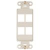 Leviton 4 Port Quickport Decora Insert Light Almond 41644-T