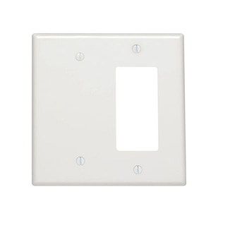 2 Gang Decora GFCI Combination Wallplate White P1426-W