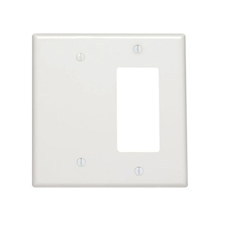 2 Gang Decora GFCI Combination Wallplate White P1426-W