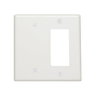 Leviton 2 Gang Decora GFCI Combination Wallplate White P1426-W