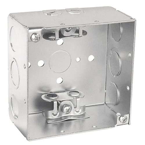 4 Inch Square Junction Box 2-1/8 Inch Deep Welded With Mc/Bx Clamps 52171-BX (pack of 65)