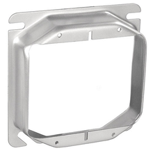4 Inch Square Two Gang Device Ring 1 Inch Raised Stainless Steel 52C19-SS (pack of 25)