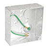 Caja cuadrada de 4 pulgadas, 1-1/2 pulgadas de profundidad, soldada, con orificios para conductos y cable flexible 52151-SPT (paquete de 50)
