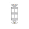 Leviton 4 Port Quickport Decora Insert Gray 41644-GY