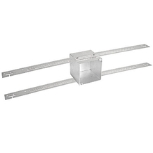 4 Square Junction Box With Ceiling Grid Span Bar 3-1/2 Inch Deep 1/2 And 3/4 Inch Knockouts 52181-VTBAR (pack of 10)