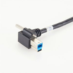 USB 3.0 B Male Screw Lock Cable Angled PCM-CLC-22