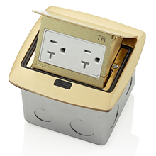 Leviton 20A 125V Pop Up Floor Box Tamper Resistant Outlet Brass PFTR2-BR