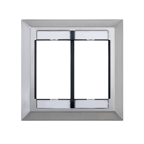 Dual Gang MOS Wallplate With ID Windows Stainless Steel 41290-DMS