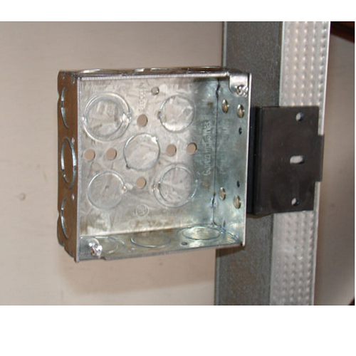 Square Junct 4 Inch Square Junction Box 2-1/8 Inch Deep With Metal Stud Bracket 521