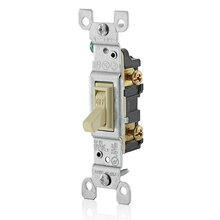 Leviton 15A 120V Single Pole Toggle Switch Ivory 1451-2I