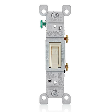 Leviton 15A 120V Single Pole Toggle Switch Grounding Light Almond 1451-2T