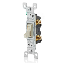 Leviton 15A 120V Single Pole Toggle Switch Grounding Light Almond 1451-2T