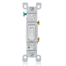 Leviton 15A 120V Single Pole Toggle Switch Grounding White 1451-2W