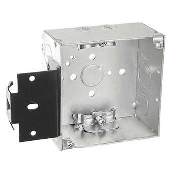 4 Inch Square Junction Bracket Box 2-1/8 Inch Deep Non Metallic Connection Metal Stud Bracket 52171-MSR (pack of 50)