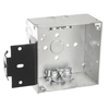 Caja de soporte de unión cuadrada de 4 pulgadas, 2-1/8 pulgadas de profundidad, conexión no metálica, soporte de perno metálico 52171-MSR (paquete de 50)
