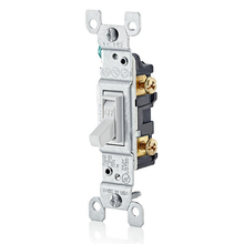 Leviton 15A 120V Single Pole Toggle Switch Grounding White 1451-2W