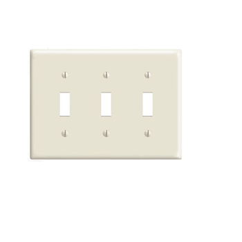 3 Gang Toggle Switch Wallplate Midway Size Light Almond PJ3-T
