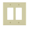Leviton 2 Gang Decora Wallplate Midway Size Ivory PJ262-I
