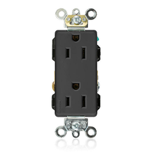 Leviton 15A 125V Decora Plus Duplex Receptacle Outlet Black 16262-E