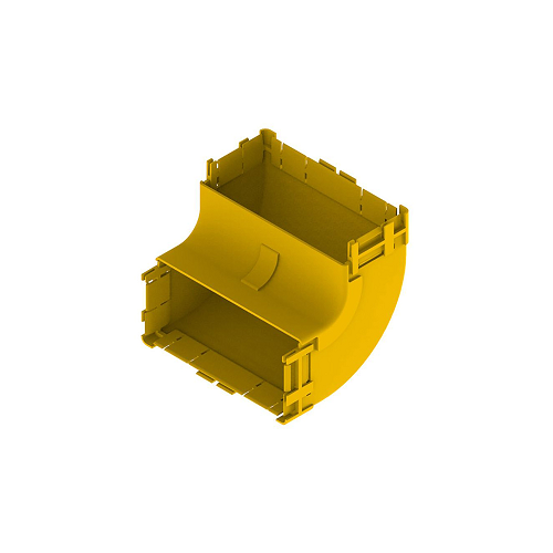 4x8 Vertical Elbow 90 Deg Up With Cover Yellow S8VEL-9UC