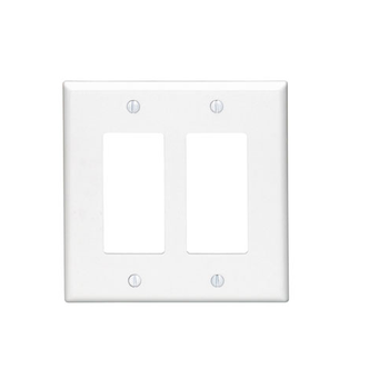 2 Gang Decora Wallplate Midway Size White PJ262-W