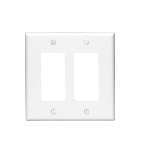 2 Gang Decora Wallplate Midway Size White PJ262-W