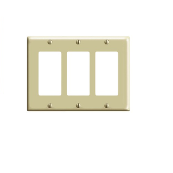 3 Gang Decora Wallplate Midway Size Ivory PJ263-I