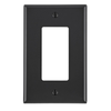 Leviton 1 Gang Decora Wallplate Midway Size Black PJ26-E