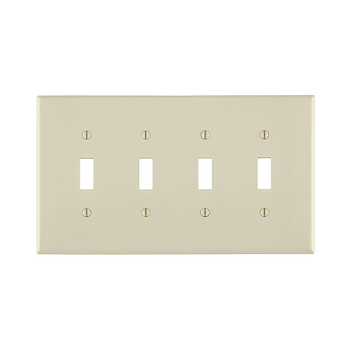4 Gang Toggle Switch Wallplate Midway Size Light Almond PJ4-T