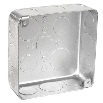 4 Inch Square Plenum Box 1-1/2 Inch Deep Drawn With Conduit Knockouts Stainless Steel 52151-SVTSS (pack of 5)