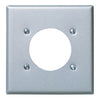 Leviton 2-Gang Power Receptacle Wallplate Stainless Steel S701-40