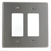 Leviton 2 Gang Decora Wallplate Stainless Steel SO262